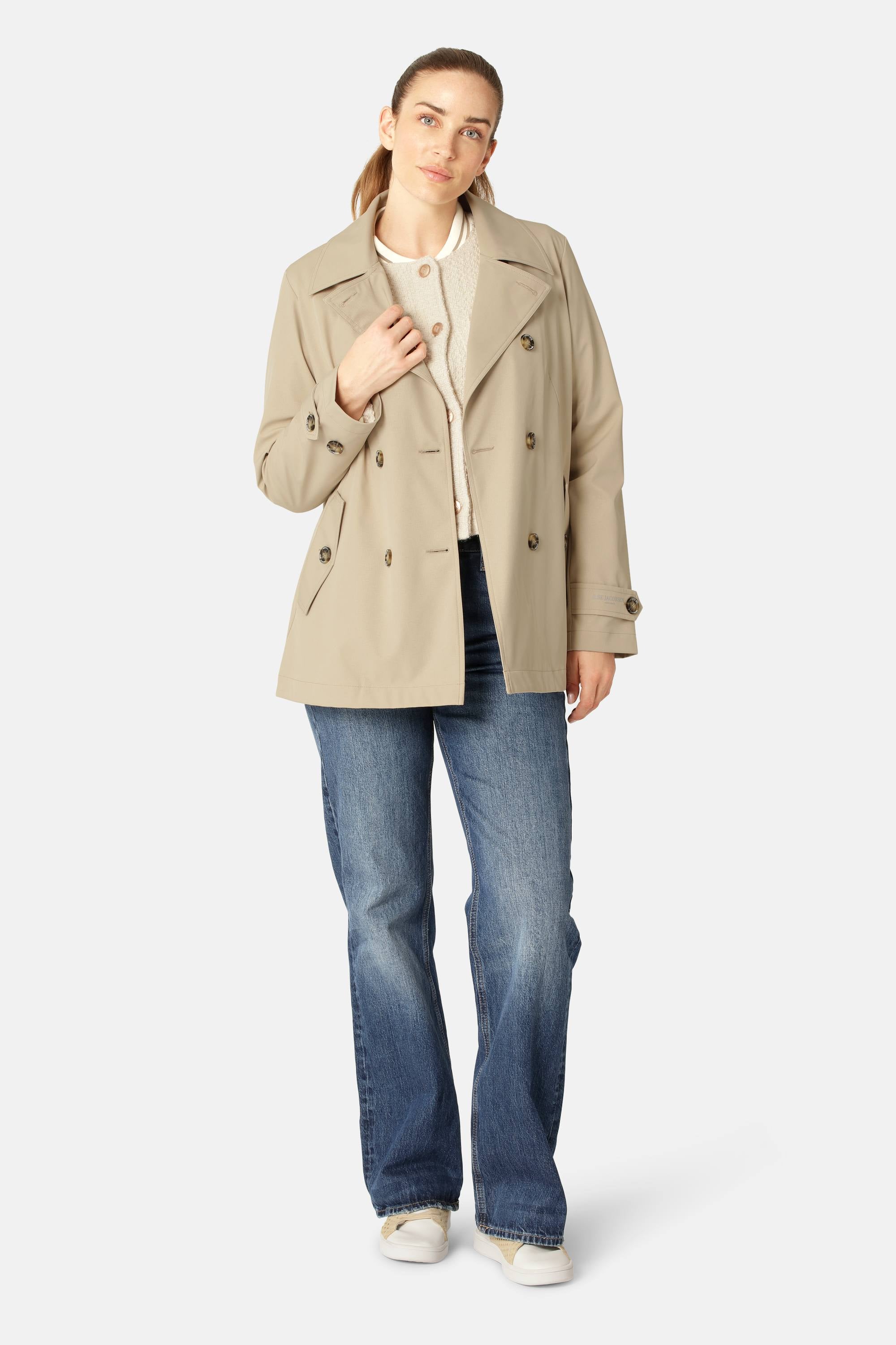 Regn Peacoat - White Pepper